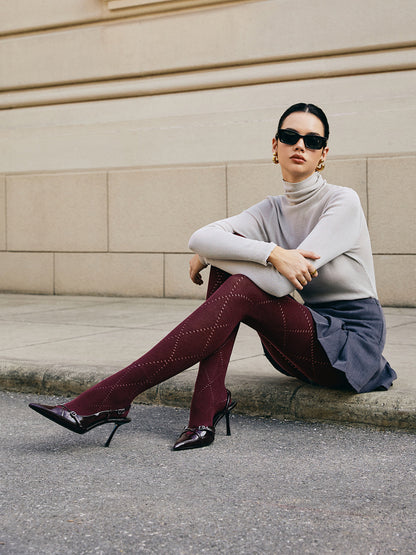 Elmas Desenli Görünmez Çoraplar