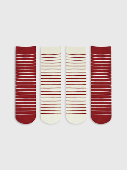 Kontrast Çizgili Üst Üste Dizilebilen Çoraplar