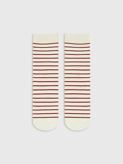 Kontrast Çizgili Üst Üste Dizilebilen Çoraplar