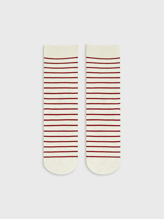Kontrast Çizgili Üst Üste Dizilebilen Çoraplar