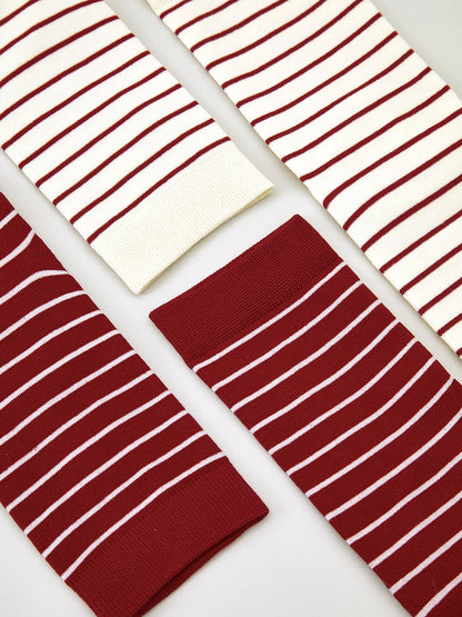 Kontrast Çizgili Üst Üste Dizilebilen Çoraplar