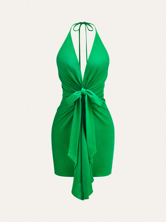 Askılı, Düğüm Detaylı Elbise