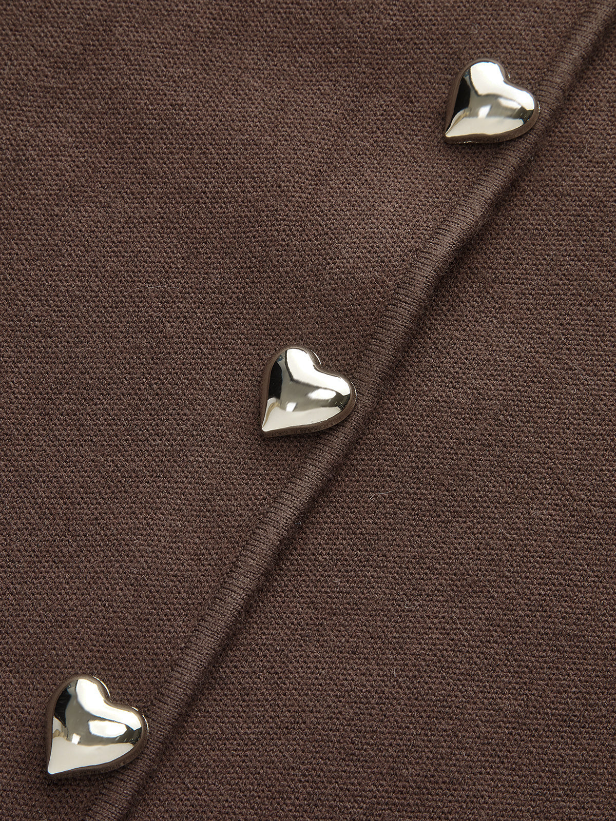 Koyun Budu Kollu, Kalp Düğmeli Yün Karışımlı Hırka